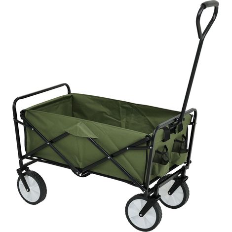 Chariot pliable tout-terrain acier / plastique / tissu Oxford Charge 110 kg Pliable vert (1/5)