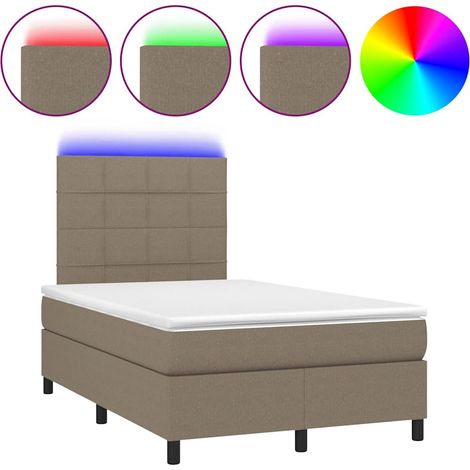 Maison Exclusive - Boxspringbett mit Matratze & LED Taupe 120x200 (1/5)