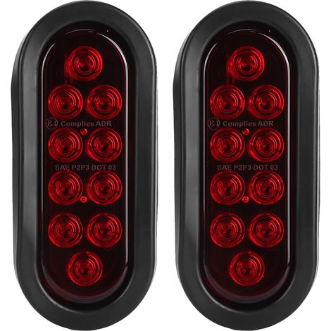 Stück ovale rote Seitenmarkierungsleuchten, 10 LEDs, 15 cm, wasserdicht, für Lkw, Aufbaumontage (1/5)