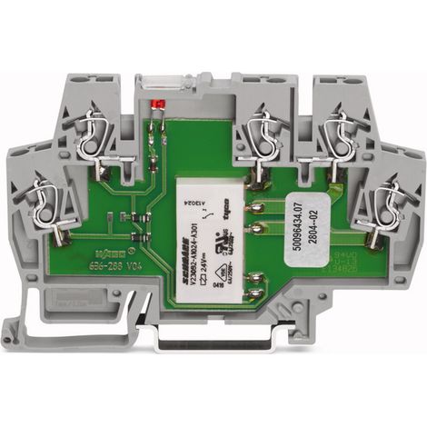WAGO 859-314 Relaisklemme Nennspannung: 24 V/DC Schaltstrom (max.): 50 mA 1 Wechsler 1 St. (1/3)