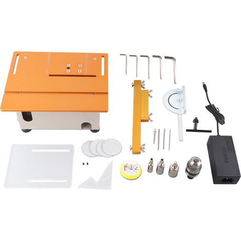 Scie circulaire de table mini 96W, outil de bricolage multifonction pour bois, découpe précise, 110V-220V, prise UE, établi compact (1/5)