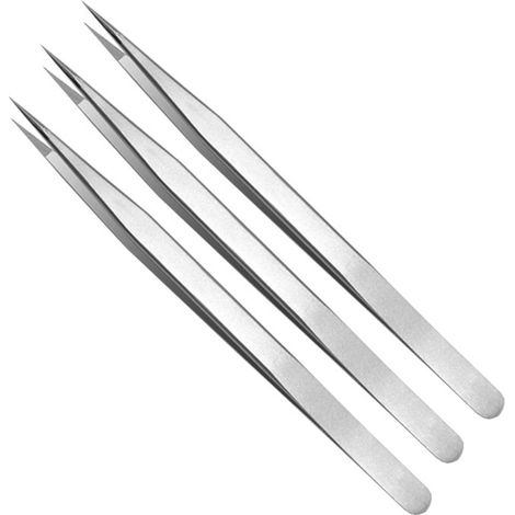 Pince à épiler à dents longues en acier inoxydable, pince électronique à pointe fine, pince alimentaire, pince médicale droite, outil pour barbecue à domicile (1 pièce)