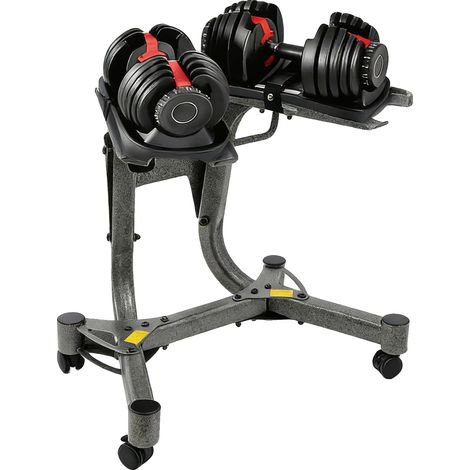 Support de haltères, Matériau en fer premium, Dimensions 25,2 x 15,35 x 24,41 pouces, Compatible avec des haltères réglables, Capacité de charge 220,46 lbs, Design ergonomique (1/5)