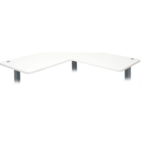 Tischplatte HHG-775 für Eck-Schreibtisch, Schreibtischplatte, 90° MVG-zertifiziert weiß (1/5)
