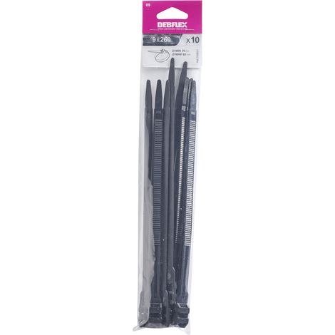 DEBFLEX - COLLIER AUTOBLOCANT 9X260 MM NOIR SACHET DE 10 - 709031 (1/3)