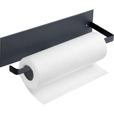 Porte Sopalin,Porte Essuie Tout Auto-Adhésif,Devidoir Essuie Tout Mural,Support pour Papier Toilette Porte Essuie Tout Adhesif pour la Cuisine et la Salle de Bain (Noir) (1/5)