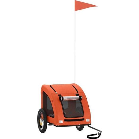 Remorque à vélo orange pour animaux de compagnie (1/5)