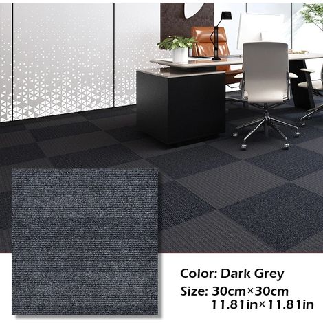 (Gris foncé, 30x30cm - 20 pièces) Stickers auto-adhésifs pour tapis/carrelage, décoration intérieure DIY pour salle à manger/chambre. (1/3)