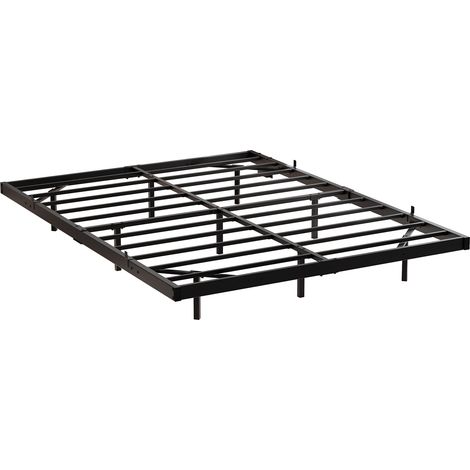 Schwebebett 140 x 200 cm aus schwarzem Metall mit LED und Ladestation (1/5)
