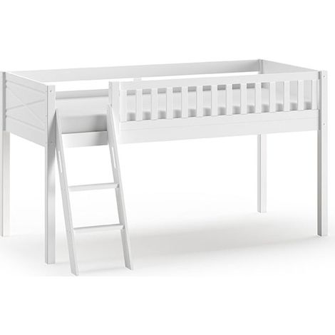 Letto a soppalco 90x200 con rete a doghe inclusa Vipack Scott Bianco (1/5)