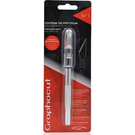 Couteau N°1 GRAPHOCUT antidérapant + capuchon sécurité