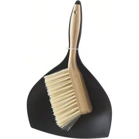 Ensemble Mini Pelle et Balayette, Petite Pelle Balayette , Petit Balai Ramasse Poussière,Noir,19x29.3CM