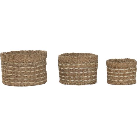 Cesta Set 3 Seagrass Yute 45X45X30 Natural (1/4)