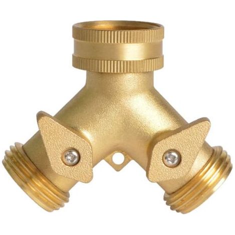 Raccord pour circuit d'arrosage,Arroseur Raccord de Tuyaux 2 Sorties, Distributeur Raccord d'arrosage Connecteur Prolongateur Adaptateur à Robinet Nez de Robinet y Sélecteur pour Jardin Serre (1/5)