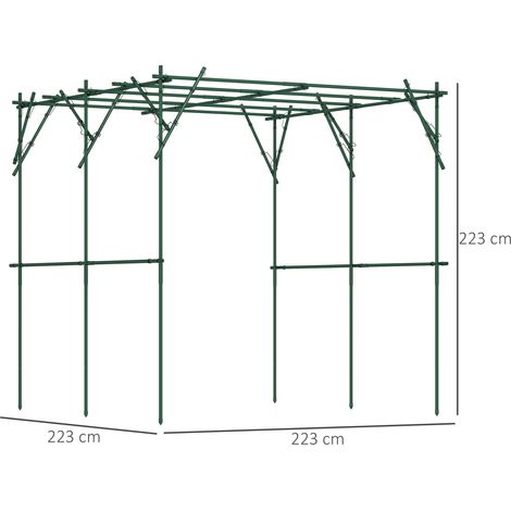 Treillis en acier inoxydable, support triangulaire pour plantes grimpantes, 223 x 223 x 223 cm, arche pour rosiers grimpants, treillis de jardin pour plantes d'intérieur, treillis pour légumes, fleurs (1/5)