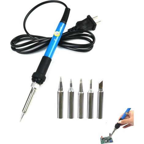 Fer à Souder Etain de Précision,Fer a Souder Kit,Temperature Réglable 200450℃,60W Fer à Souder Etain de Précision,Kit Fer a Souder,5 Pointes de Fer à Souder,pour Réparation Soudage Brasage Quotidiens (1/5)