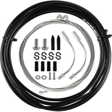 Set de Cable de Frein Vélo, 2.5m Cable de Frein Velo Universel, Câble de Frein Avant et Après de Vélo: Embout Cable Velo, Devant et Derrière Gaine de Frein Vélo de Montagne VTT Route (1/5)