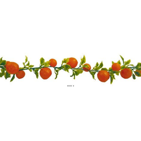 Guirlande d'Oranges Artificielles 2 m D 17 cm&ndash 24 Fruits en Plastique Soufflé (1/3)