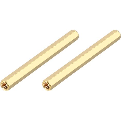 2PCS Écrou De Raccordement Hexagonal Longue, M5x70mm En Laiton Filetage Femelle Entretoises Hexagonales Écrous D'Espacement Vis Pour PCB Carte Mère Circuit Imprimé(Doré Or) (1/5)
