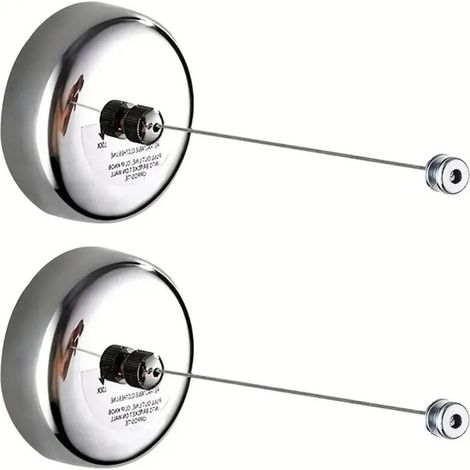 Lot de 2 cordes à linge rétractables en acier inoxydable, avec cordon nylon solide réglable, longueur 2,8 m, pour intérieur et extérieur (1/5)