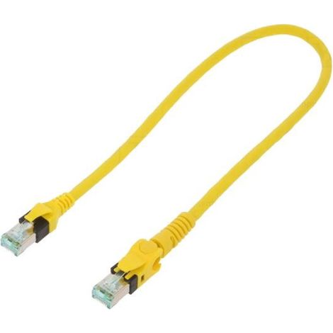 Cable reseau RJ45 male S-FTP Cat 6a jaune - 0.5m