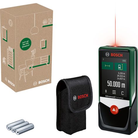Misuratore di distanza laser digitale AdvancedDistance 50C, scatola per eCommerce