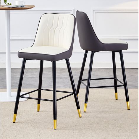 Set de 2 taburetes altos con respaldo PU 100 cm OKMYHOME (1/5)