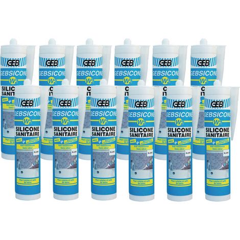 Lot de 12 Mastics silicone d'étanchétité Gebsicone W2 310ml GEB - Couleur: Translucide (1/4)