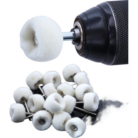 Lot de 10 Meules Abrasives en Feutre pour Outil Rotatif Type Dremel - Tige 3mm - Pour Polissage Fin sur Métal, Jade et Bijoux - Diamètre Variable (1/3)
