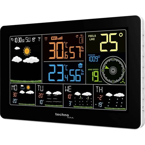 [GEBRAUCHT] B-Ware Technoline Wetterstation Funkstation Wlan Wd2700 Außensender Display Schwarz114