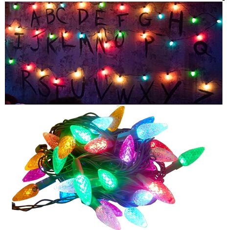 Lichterkette Bunt Batterie Betrieben, Vintage-Amerikanisch 8M 35 LEDs Lichterkette Außen Innen 8 Modi Wasserdicht für Balkon Kinderzimmer Deko (1/5)