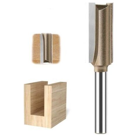 Fraise droite professionnelle en carbure de tungstène avec tige de 6,35 mm de diamètre de coupe de 12 mm et longueur de coupe de 30 mm (1/5)