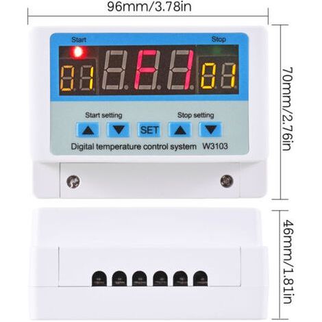 10A/DC24V LED Digitaler Temperaturregler Intelligentes Thermostat Heizung Kühlsteuerungssystem mit Sensor (1/4)