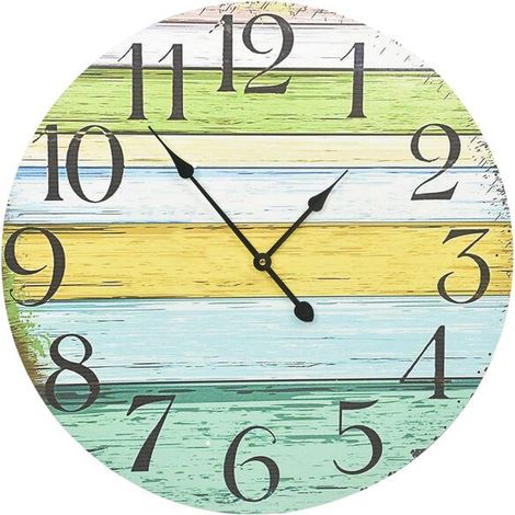 Horloge murale multicolore 60 cm en MDF (1/5)