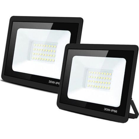 Lot de 2 Projecteurs LED Blanc Froid 30W Extérieur, Projecteur à LED étanche IP66 pour Jardin Projecteur Extérieur LED (1/5)