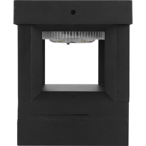 Lampe solaire pilier étanche en aluminium moulé sous pression, idéale pour éclairer jardin, cour ou allée. (1/5)