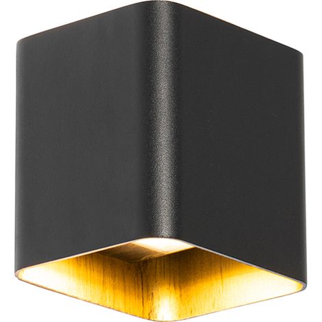 Moderne Wandleuchte schwarz inkl. LED IP54 quadratisch - Evi