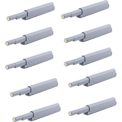 10 PCS Loquets de Porte à Pousser pour Ouvrir, Amortisseur Porte Placard, Armoires de Cuisine, Matériau Plastique ABS, Couleur Gris (1/5)