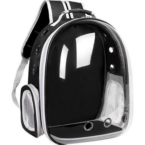 Katzenrucksack atmungsaktiv grand noir 30x23x42 cm portable (1/4)