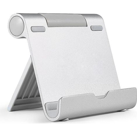 support Ajustable Et Portable Pour Tablette, Liseuse Et Smartphone Argent (1/5)