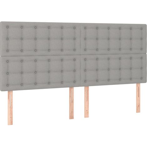 Maison Exclusive - Testiera Grigio Chiaro 200x5x118/128 cm Tessuto
