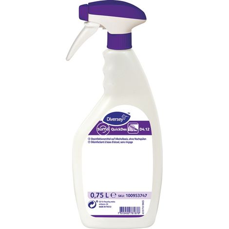 Sprühdesinfektionsmittel QuickDes 4.12 f.Oberflächen 750 ml Sprühflasche SUMA 6 Stk (1/3)