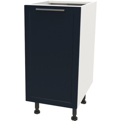 Le Quai Des Affaires – Meuble bas de cuisine 1 porte FROST – Dimensions 40x61x87 cm – Finition blanche et bleu nuit – 1 tablette intérieure amovible incluse