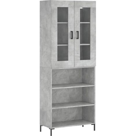Credenza buffet cassettiera mobile contenitore organizer cucina soggiorno soggiorno alto 69,5 x 34 x 180 cm derivati del legno grigio 020034573