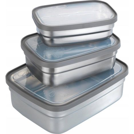 Maximex Set di contenitori in acciaio inox