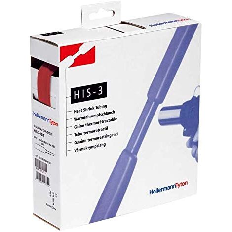HellermannTyton 308-31802 Termoretraibile senza colla Rosso 18 mm 6 mm Restringimento:3:1 4 m (1/2)