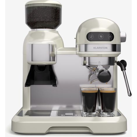 Klarstein Bella Café Cafetera espresso  Vintage  Molinillo  19 bar  Espuma de leche  2 tazas  1550 W
