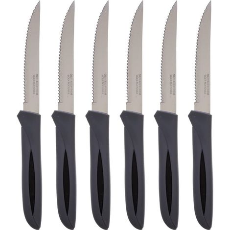 SET DE 6 CUCHILLOS PARA CARNE INOXIDABLES (COLORES SURTIDOS) 21cm (1/3)