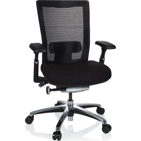 Chaise de Bureau Tissu Noir Chaise de Bureau Ergonomique avec Dossier résille (1/5)