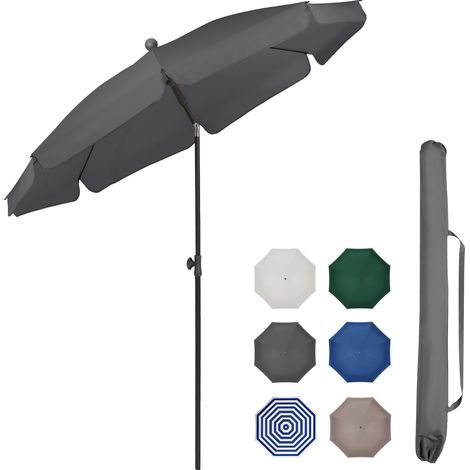 Sekey Sonnenschirm Balkon 180 cm Sonnenschirm mit Schutzhülle - für Balkon Garten & Terrasse - Neigungswinkel und Höhe verstellbar - UV-Schutz bis UPF 50+ Sonnenschutz Strandschirm, Dunkelgrau